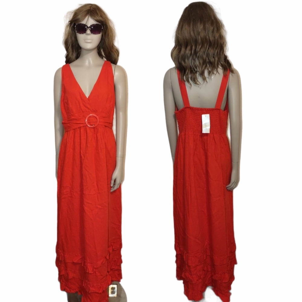 🆕 STUDIO JPR Bright Ruffled Bottom Maxi Dress
